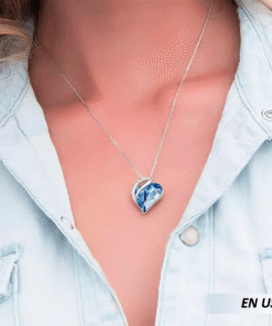 Collar de corazón de cristal de colores