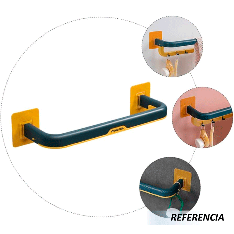 Toallero adhesivo baño colgador toalla - Imagen 5